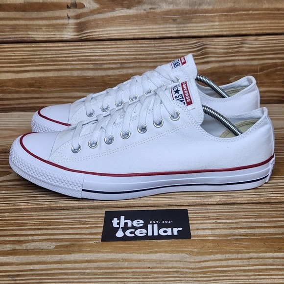 Converse Mens 12 All Star Ox Chuck Taylor White Lace Up Low Top Sneakers - Picture 4 of 9